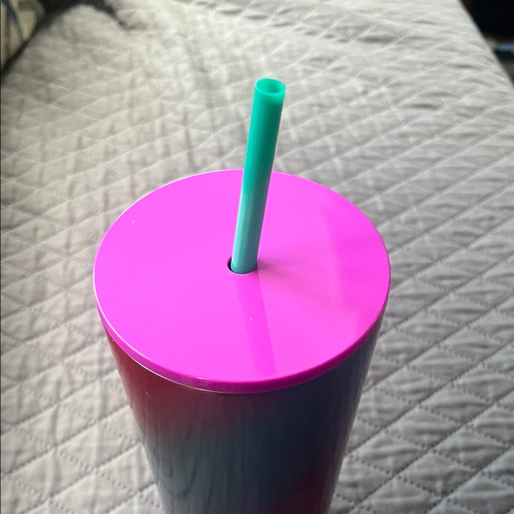 Starbucks Pink and Blue Gradient Tumbler with Straw - Picture 3 of 5